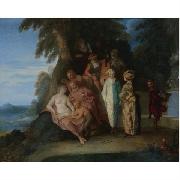 unknow artist A scene inspired by the Commedia Dell arte oil painting reproduction